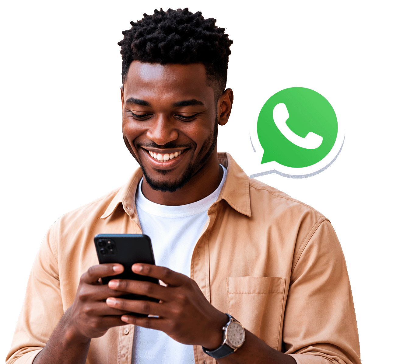 Client PayMOLO utilisant son téléphone